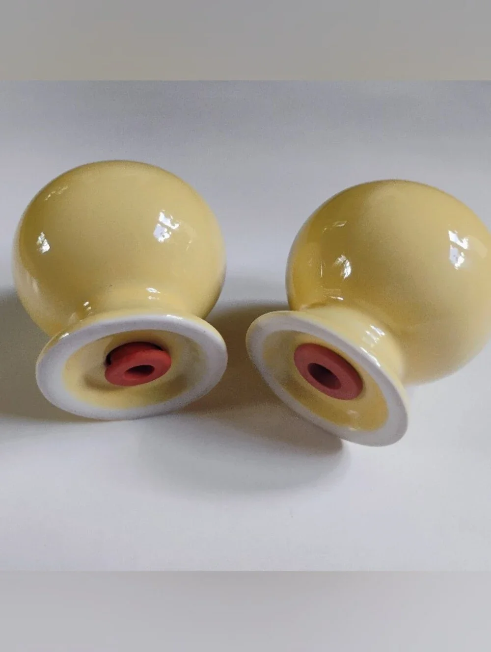 Vintage Fiestaware Pale Yellow Salt & Pepper Shakers Round Ball Style '94 Unused